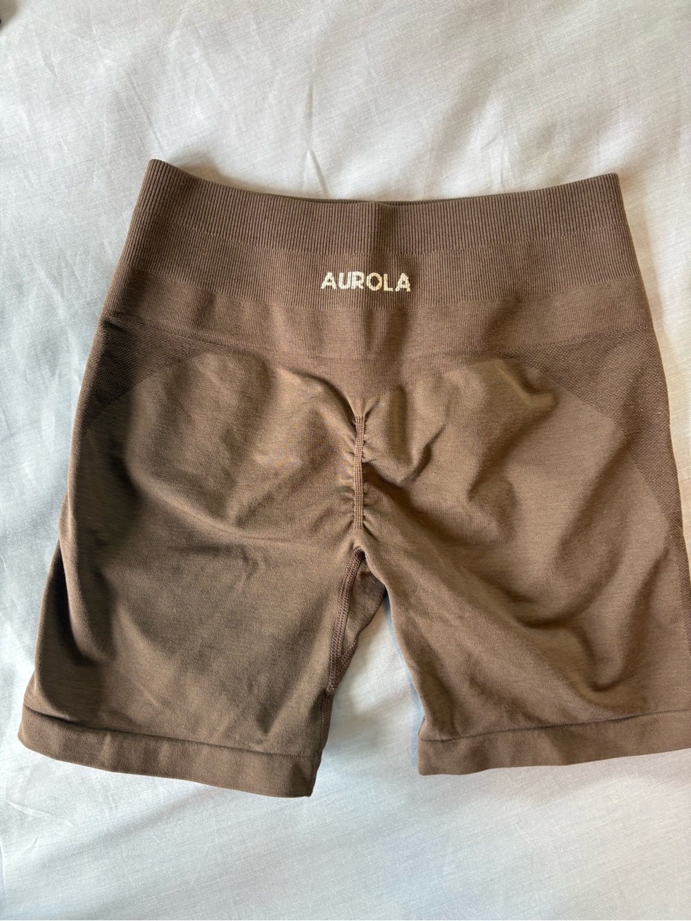 Aurola Brown High-Rise Seamless Bike Shorts